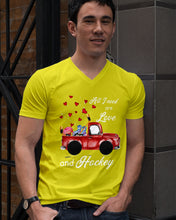 Load image into Gallery viewer, All I Need Are Love And Hockey Gift For Hockey Players Guys V-Neck
