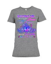 Load image into Gallery viewer, Wings Gift For Angel Grandpa Half Of My Heart Is In Heaven Ladies Tee
