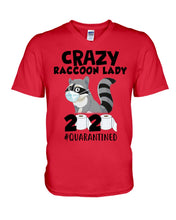 Load image into Gallery viewer, Crazy Raccoon Lady 2020 Quarantined Gift For Raccoon Lovers Guys V-Neck
