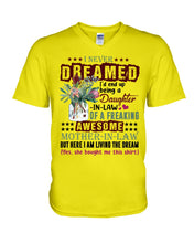 Load image into Gallery viewer, Protea Being A Daughter In Law Of A Freaking Awesome Mother In Law Gift For Women Guys V-Neck
