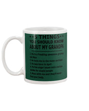 Load image into Gallery viewer, 5 Things You Should Know About My April Grandpa For Birthday Gift Mug
