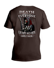 Load image into Gallery viewer, Death Smiles At Everyone Grumpy Old Men Smile Back Gift For Men Guys V-Neck
