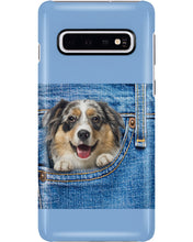 Load image into Gallery viewer, Australian Shepherd In Denim Pocket Gift For Dog Lovers Phone case
