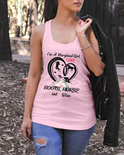 Load image into Gallery viewer, Maryland Girl Loves Boots Horse And Wine  For Personalized Nation Gift Ladies Flowy Tank
