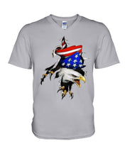 Load image into Gallery viewer, Eagle Giant Scratch USA Flag Gift For Women Guys V-Neck
