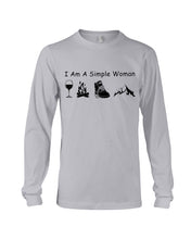 Load image into Gallery viewer, Simple Woman Loves Wine Camping Shoes And Climbing Unisex Long Sleeve
