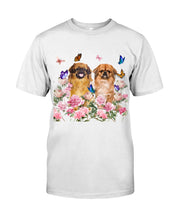 Load image into Gallery viewer, Pekingese With Peonies Gift For Dog Lovers Guys Tee

