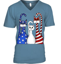 Load image into Gallery viewer, Cat Happy America  Independence's Day Special Custom Design Guys V-Neck
