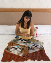 Load image into Gallery viewer, Three Cute Shih Tzu In Bag Gift For Dog Lovers Fleece Blanket
