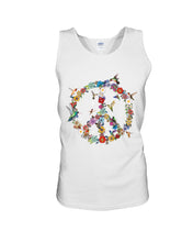 Load image into Gallery viewer, Hummingbird And Peace Sign Gift For Girls Unisex Tank Top
