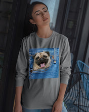 Load image into Gallery viewer, baby Pug In Denim Pocket Gift For Dog Lovers Unisex Long Sleeve
