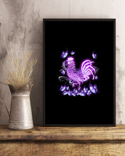 Load image into Gallery viewer, Chicken Purple Butterflies Gift For Chicken Lovers Vertical Poster
