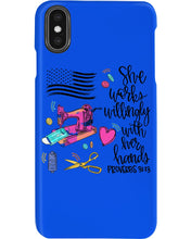 Load image into Gallery viewer, She Works Willingly With Her Hands Gift For Sew Lovers Phone case
