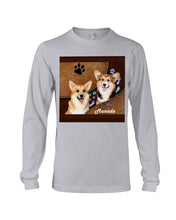 Load image into Gallery viewer, Corgi Paws Pattern Dog Mom Custom Name Gift For Manada Unisex Long Sleeve
