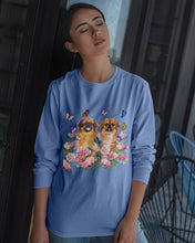 Load image into Gallery viewer, Pekingese With Peonies Gift For Dog Lovers Unisex Long Sleeve
