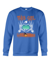 Load image into Gallery viewer, This Girl Loves Halloween Gift For Girls Sweatshirt
