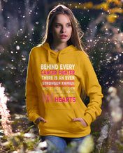 Load image into Gallery viewer, Behind Every Breast Cancer Fighter There Is An Even Stronger Family Hoodie

