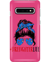 Load image into Gallery viewer, Firefighter Make You Life Safe Lady With Blue Ribbonhead Gift For Women Phone case
