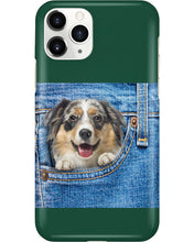 Load image into Gallery viewer, Australian Shepherd In Denim Pocket Gift For Dog Lovers Phone case
