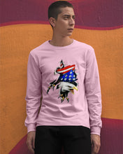 Load image into Gallery viewer, Eagle Giant Scratch USA Flag Gift For Women Unisex Long Sleeve
