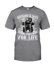 Load image into Gallery viewer, Husband And Wife Riding Partners For Life For Family Guys Tee
