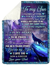 Load image into Gallery viewer, Howling Wolf Dad Gift For Son I Love You Now And Forever Sherpa Blanket
