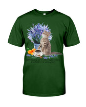 Load image into Gallery viewer, Cat With Coffee Is The Satisfaction Gift For Cat Lovers Guys Tee
