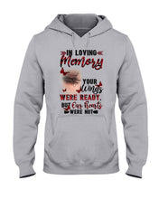 Load image into Gallery viewer, Gift For Angel Dad Red Butterflies Your Wings Were Ready Hoodie
