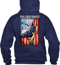 Load image into Gallery viewer, Philebotomist American Flag Special Custom Design Personalized Job Gift Hoodie
