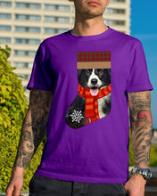 Load image into Gallery viewer, Santa Border Collie In Stock Gift For Dog Lovers Guys Tee

