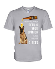 Load image into Gallery viewer, German Shepherd Beer And Your Opinion Gift For Dog Lovers Guys V-Neck
