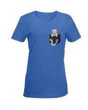 Load image into Gallery viewer, Cat In Your Front Pocket Great Gift For Cat Lovers Ladies Tee
