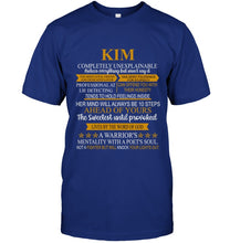 Load image into Gallery viewer, Kim Custom Name Gift A Warrior's Mentality With A Poet's Soul Guys Tee
