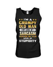 Load image into Gallery viewer, Level Of Grumpy Old Man Level Of Stupidity Family Gift Unisex Tank Top
