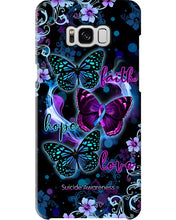 Load image into Gallery viewer, Purple Phone Case With Butterfly Faith Hope Love Suicide Awareness Gift Phone case
