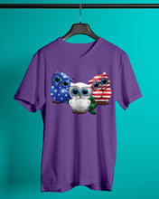 Load image into Gallery viewer, Lovely Phone Case Three Owl With US Flag Gift For Owl Lovers Guys V-Neck
