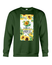 Load image into Gallery viewer, Someone With Childhood Cancer Lights Up My Whole World Trending Sweatshirt
