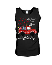Load image into Gallery viewer, All I Need Are Love And Hockey Gift For Hockey Players Unisex Tank Top
