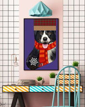 Load image into Gallery viewer, Santa Border Collie In Stock Gift For Dog Lovers Vertical Poster
