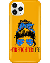 Load image into Gallery viewer, Firefighter Make You Life Safe Lady With Blue Ribbonhead Gift For Women Phone case
