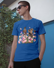 Load image into Gallery viewer, German Wirehaired Pointer With Peonies Gift For Dog Lovers Guys Tee
