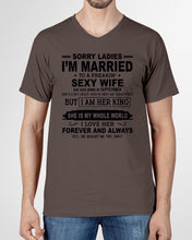 Load image into Gallery viewer, Sorry Ladies I’m Married To A Freakin’ Sexy Wife Who Was Born In September Guys V-Neck
