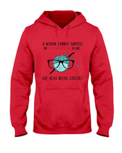 Load image into Gallery viewer, A Woman Can't Survive On Self-quarantine Alone ALso Needs Her Crochet Hoodie
