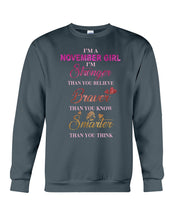 Load image into Gallery viewer, Birthday Gift For November Girl I'm Smarter Than You Think Sweatshirt
