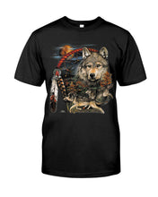 Load image into Gallery viewer, Native Wolf Gift For Wolf Lovers Guys Tee
