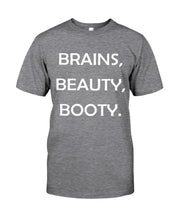 Load image into Gallery viewer, Brains Beauty Booty Special Custom Design Guys Tee
