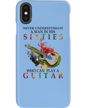Load image into Gallery viewer, Never Underestimate A 60 Year Old Man Can Play A Guitar Phone case

