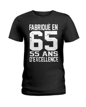 Load image into Gallery viewer, Fabrique En 66 55 Ans D’Excellence Custom Design Gift For Friends Ladies Tee
