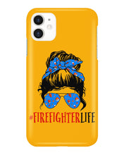 Load image into Gallery viewer, Firefighter Make You Life Safe Lady With Blue Ribbonhead Gift For Women Phone case
