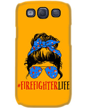Load image into Gallery viewer, Firefighter Make You Life Safe Lady With Blue Ribbonhead Gift For Women Phone case

